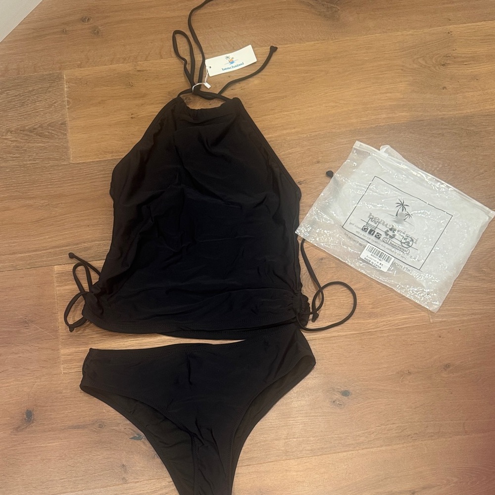 Black Halter tankini Set